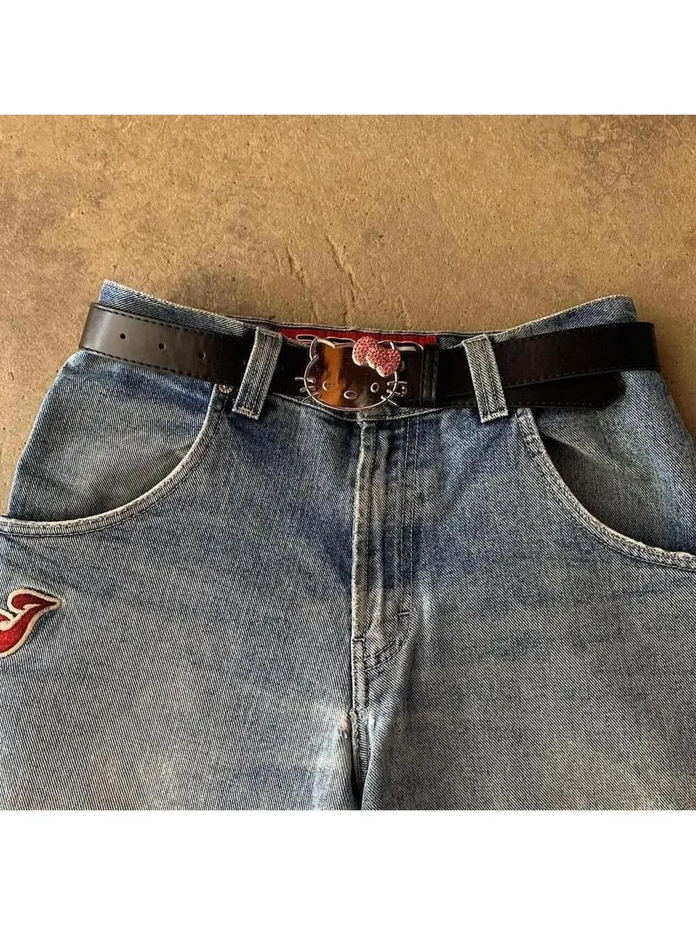 Y2K Black Pink Hello Kitty Belt